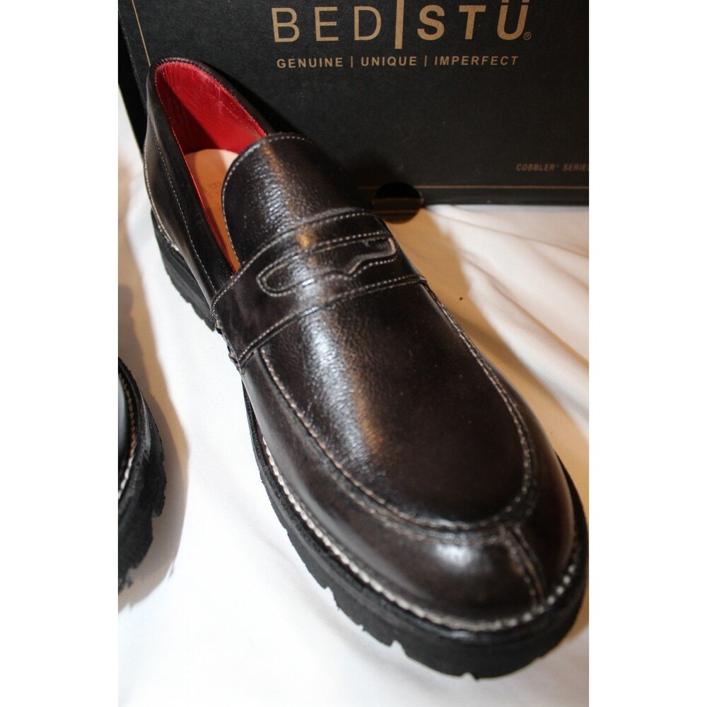 Bed-Stu Reina Cobbler Series Leather Penny Loafers BLACK RUSTIC SZ 11 NIB $265 - Picture 5 of 6